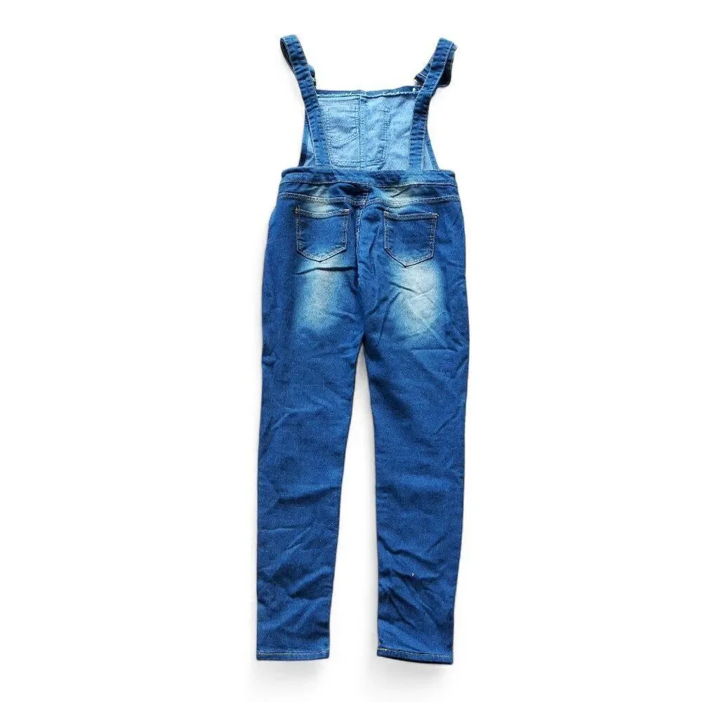 Vintage Unbranded Skinny‎ Leg Distressed Overalls Women's Medium (M)